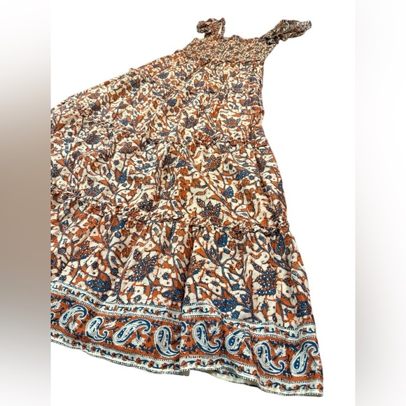 Anthropologie Love The Label Smocked Bust Tiered Bouquet Maxi Dress Size Large - Picture 5 of 12